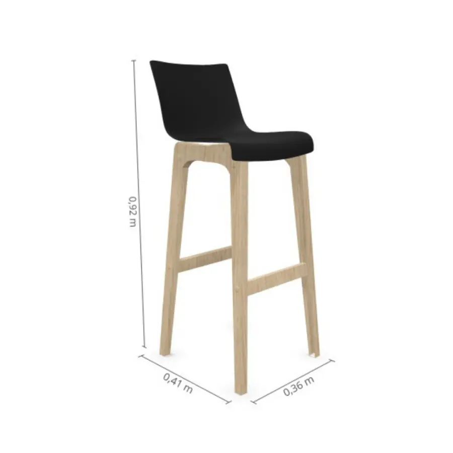 Tabouret - Buronomic - Plastique moulé - Noir