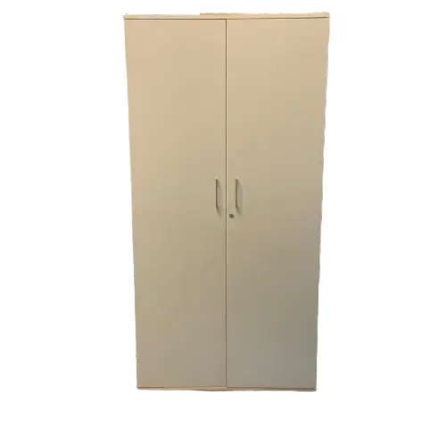 Armoire haute portes battantes blanche, avec clés