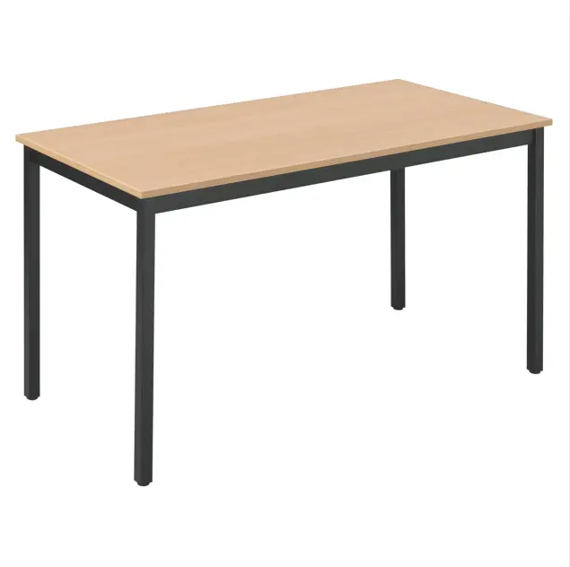 Table L160 l80 H72  -plateau hêtre, pieds noir- Eiffage LVH 5