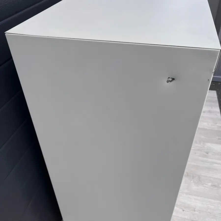 Armoire basse - SCOP3 - H114xL120cm - Blanc - Avec clé